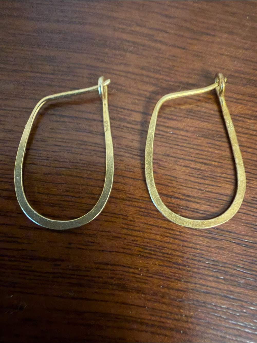 Gold-Tone Teardrop Hoop Earrings